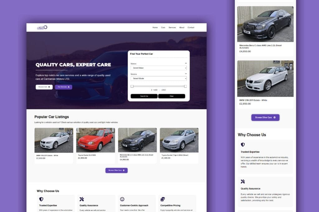 a screenshot of a car sales page by mbonisi