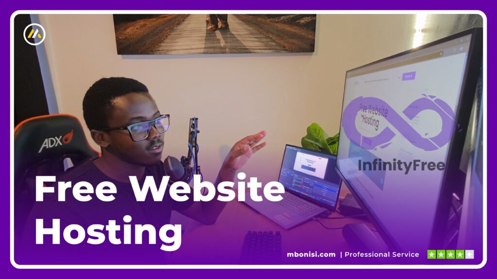 Thumbnail for tutorial on how to get free website hosting with InfinityFree, step-by-step guide by Mbonisi