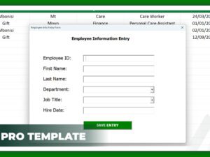 Employee Register Excel Template for healthcare and office admin
