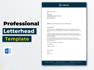 Editable Letterhead Template in Microsoft Word for A4 size with header and footer design