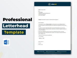 Editable Letterhead Template in Microsoft Word for A4 size with header and footer design