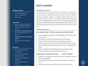 Editable Modern CV Template Microsoft Word – Professional Resume Design